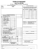 Sales Tax Return Form - Town Of Ridgway, Colorado Printable pdf