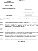 Form Mbca-11d - Articles Of Dissolution - Maine Secretary Of State