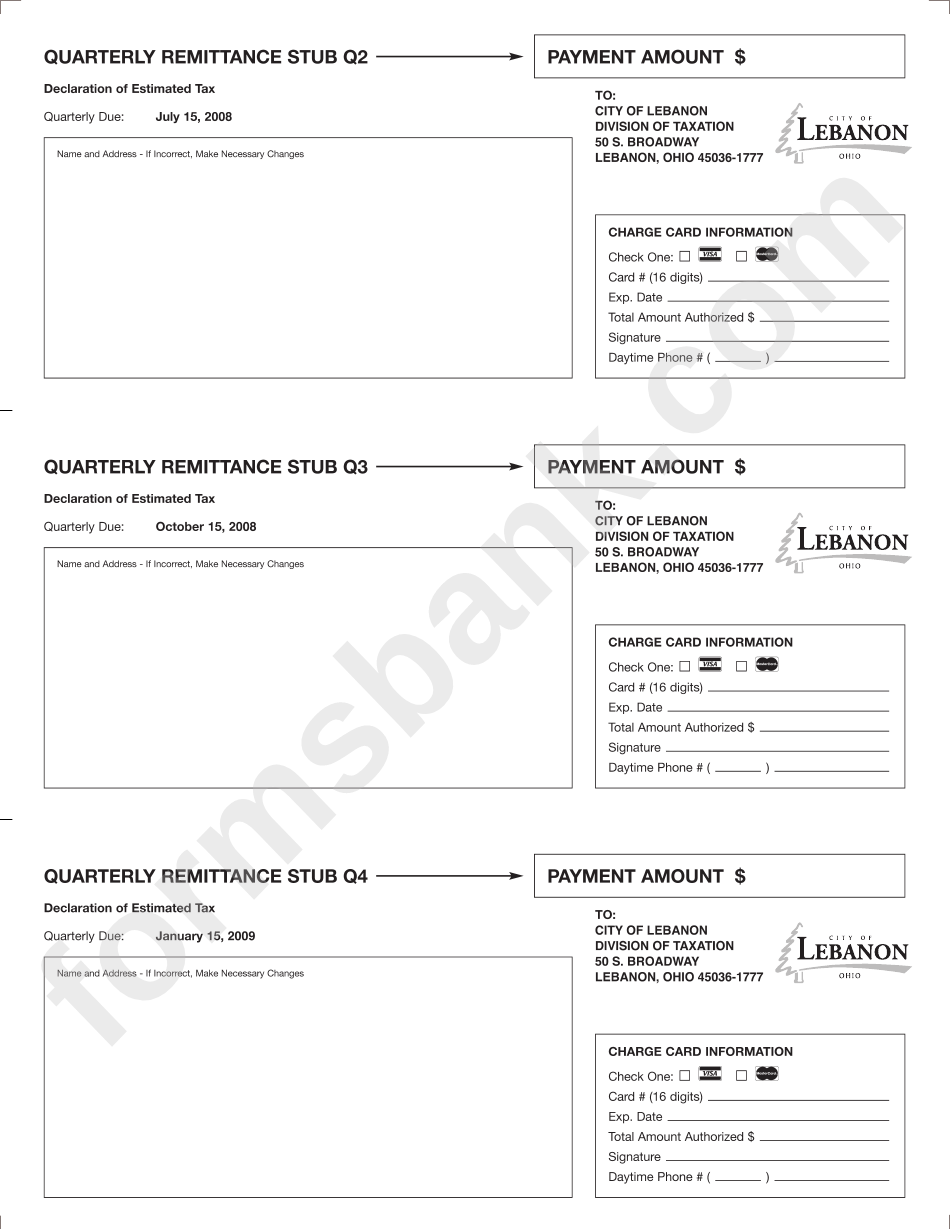 Declaration Of Estimated Tax printable pdf download