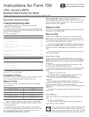 Instructions For Form 720 - Quarterly Federal Excise Tax Return - 2003