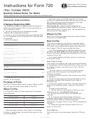 Instructions For Form 720 - Quarterly Federal Excise Tax Return - 2002