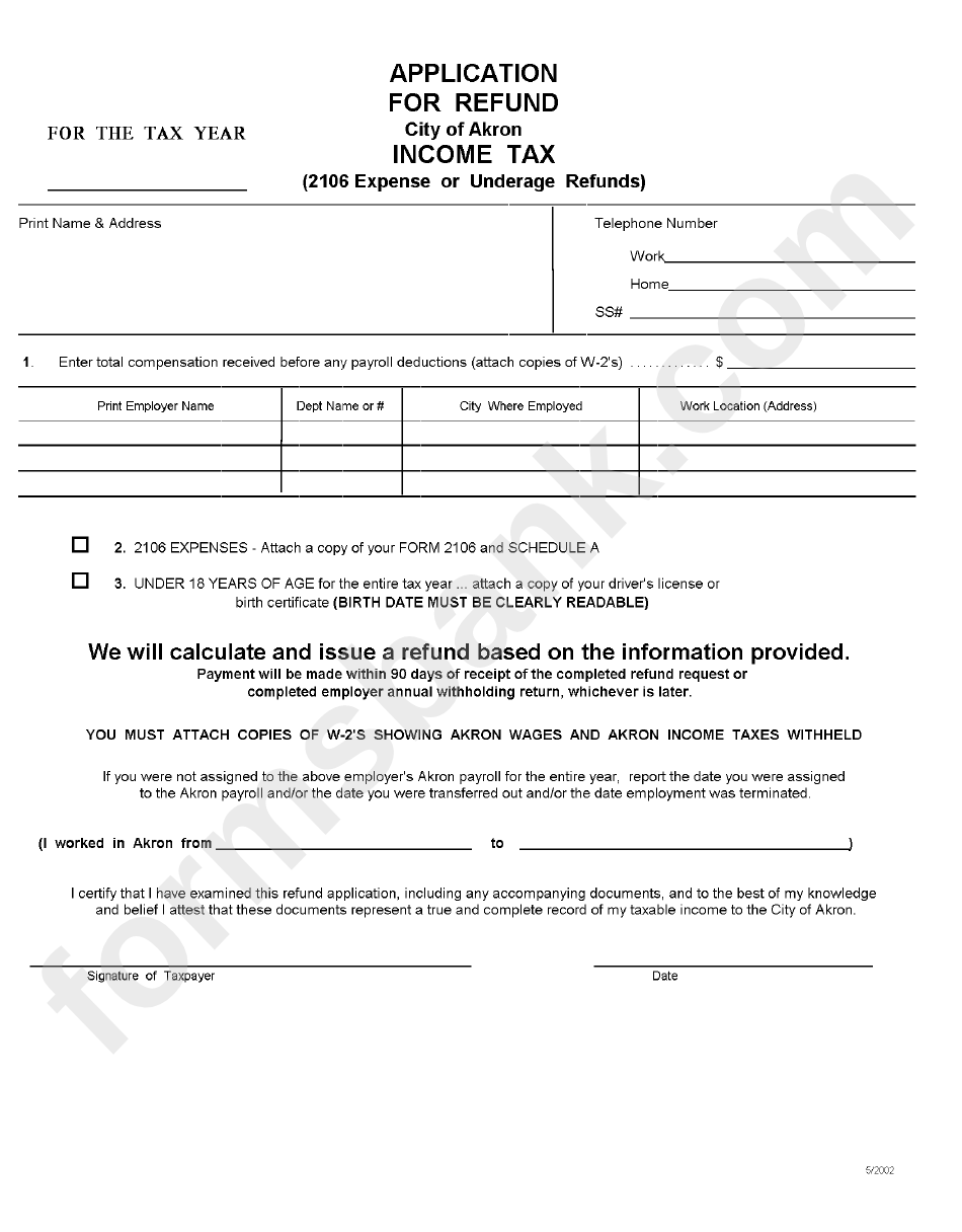 application-for-refund-income-tax-form-city-of-akron-printable-pdf