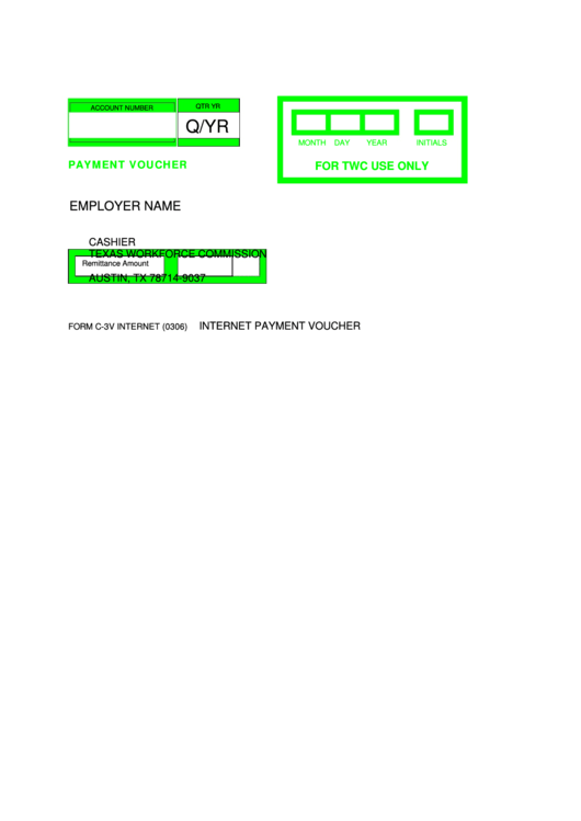 Fillable Form C-3v - Payment Voucher Printable pdf
