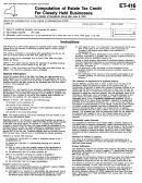 Form Et-416 - Computation Of Estate Tax Credit For Closely Held Businesses