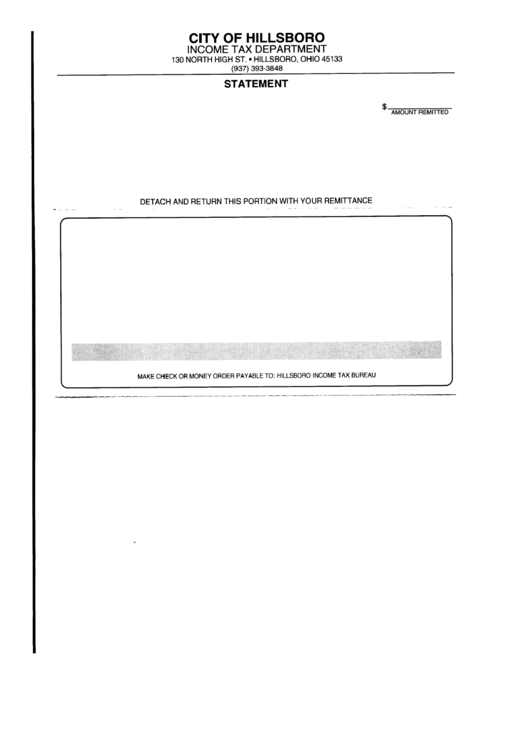 Statement Form - State Of Ohio Printable pdf