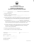 Affidavit Form Of Compliance With Voluntary Camaign Expenditure Limits - State Of Hawaii Printable pdf