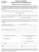 Form 51a111 - Certificate Of Exemption Machinery For New And Expanded Industry - State Of Kentucky