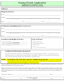 Zoning Permit Application Form - Application To Construct A Fence