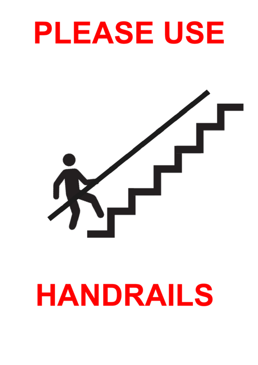 Use Hand Rail Sign Printable pdf