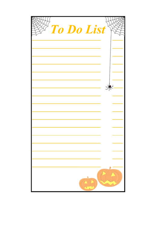 Halloween To Do List Printable pdf