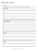 Potluck Sign-up Sheet