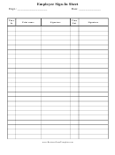 Employee Sign-in Sheet Template