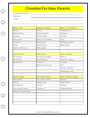 Checklist Template For New Parents - Left