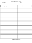 Blank Meeting Sign-in Sheet Template