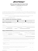 Application Form For Long Term Disability Program For Pilots - Harvey W. Watt & Company, Atlanta, Ga