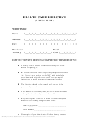 Health Care Directive (living Will)