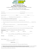 Subway Order Summary Form