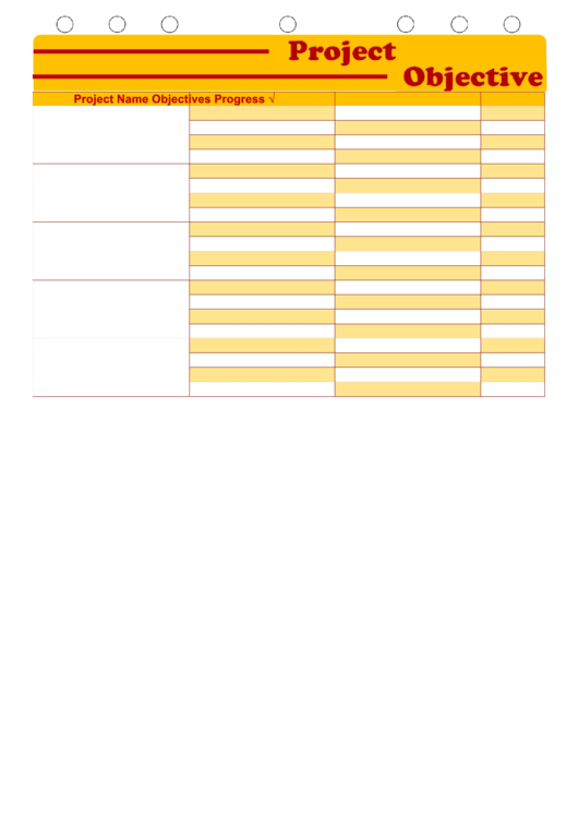 Yellow Student Planner Project Objective Template Printable pdf