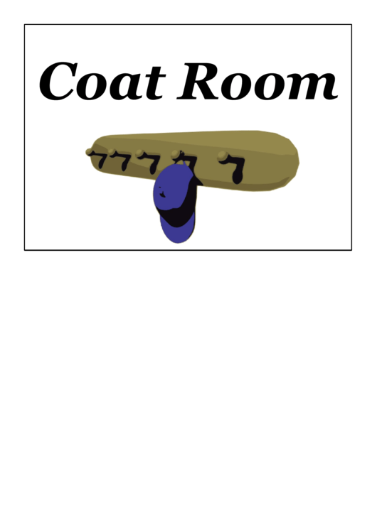 Coat Room Sign Printable pdf