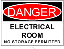 Danger Electrical Room Sign