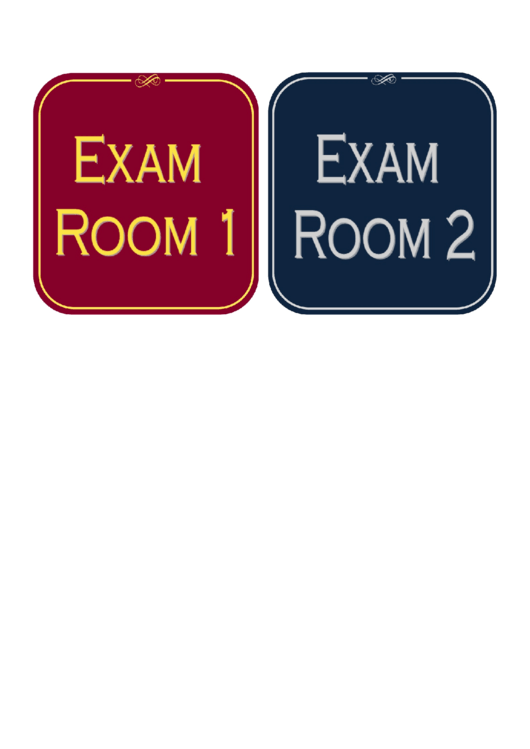 Exam Room Sign Printable pdf