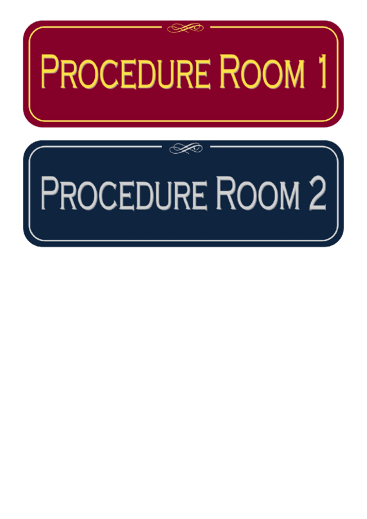Procedure Room Sign Printable pdf