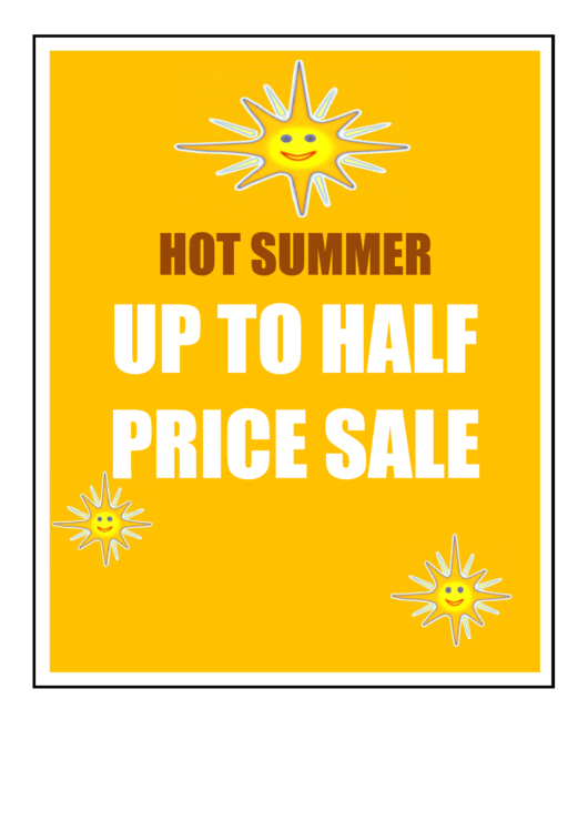 Summer Sale Sign Printable pdf