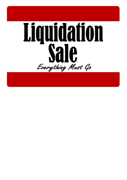 Liquidation Sale Sign printable pdf download