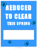 Reduced To Clear Spring