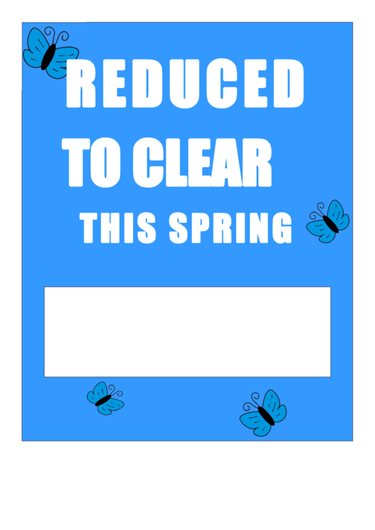 Reduced To Clear Spring Printable pdf