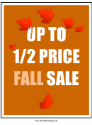 Fall Half Price Sale Sign Template