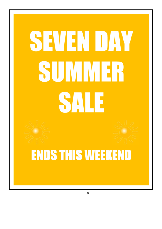 7 Day Summer Sale Sign