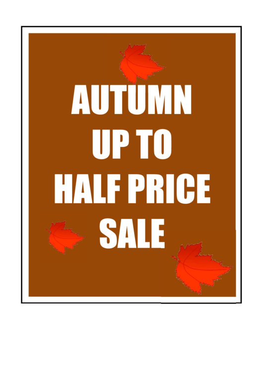 Autumn Half Price Sale Printable pdf