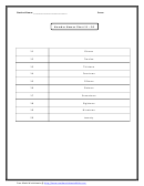 Number Names Chart 11 - 20