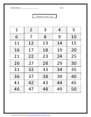 Number Chart 1-50 Worksheet Template