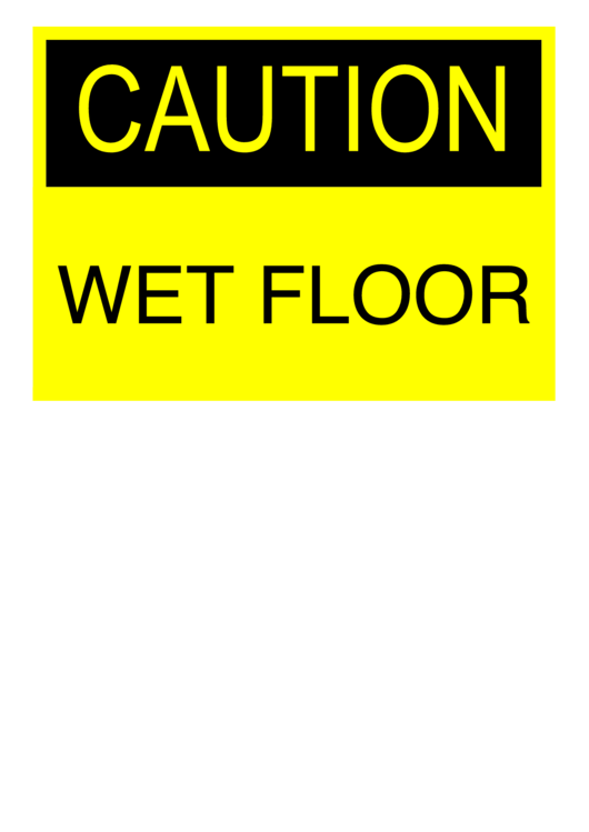 Caution Wet Floor Sign Printable pdf
