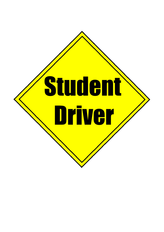 Student Driver Sign Printable pdf