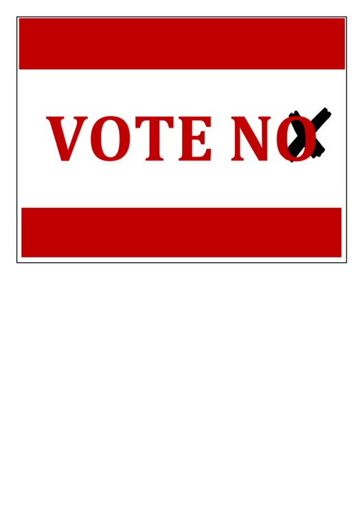 Vote No Sign Template Printable pdf
