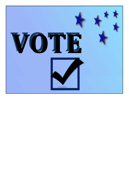 Vote Sign (Blue) Printable pdf