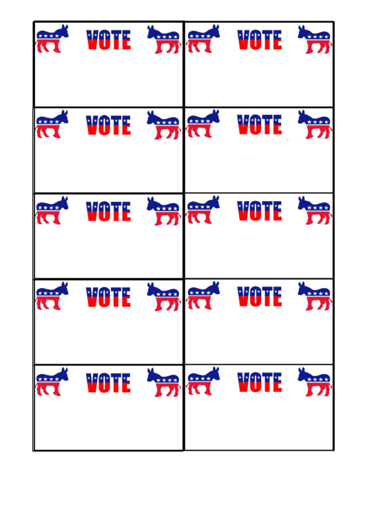 Democrat Sign Palm Cards Template Printable pdf