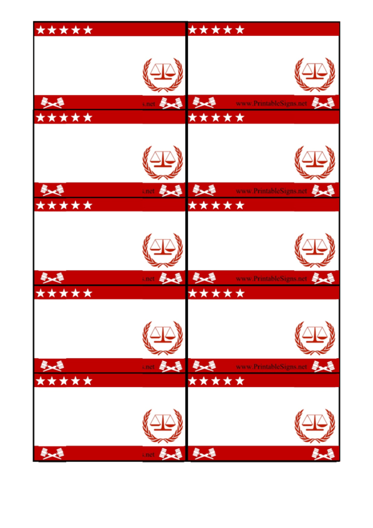 Judge Sign Palm Cards Template