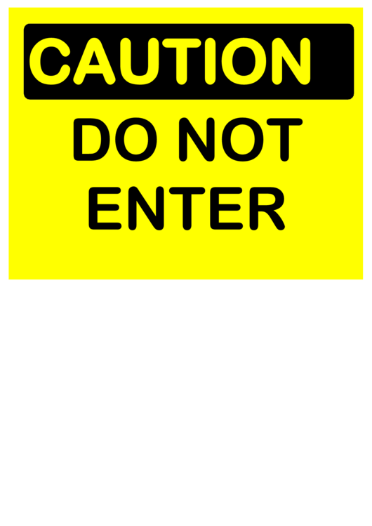 Do Not Enter Sign Printable pdf