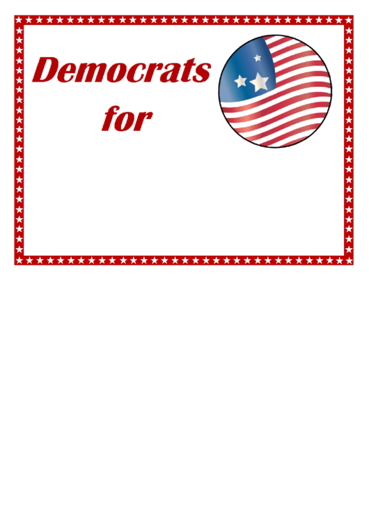 Democrats For Sign Printable pdf
