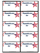 Republicans Support Sign Palm Cards Template