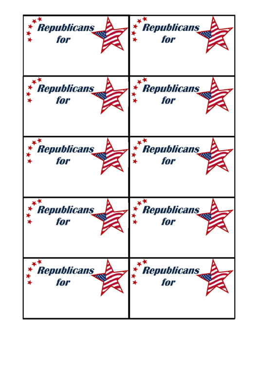 Republicans Support Sign Palm Cards Template Printable pdf