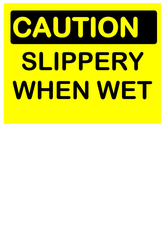 Slippery When Wet Sign Printable pdf