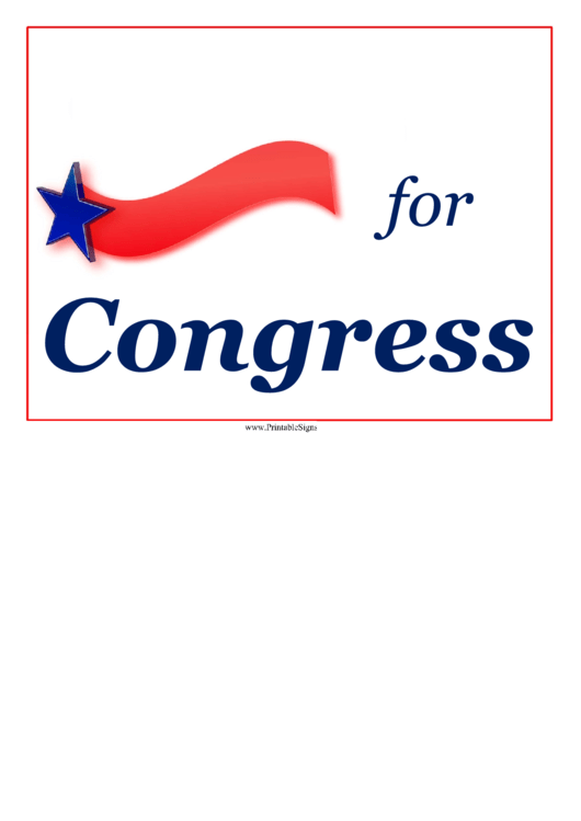 For Congress Sign Printable pdf