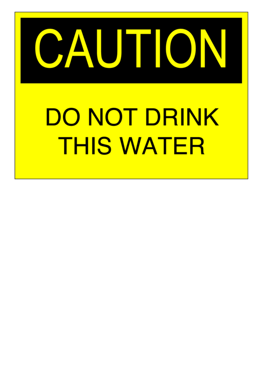 Do Not Drink Sign Printable pdf