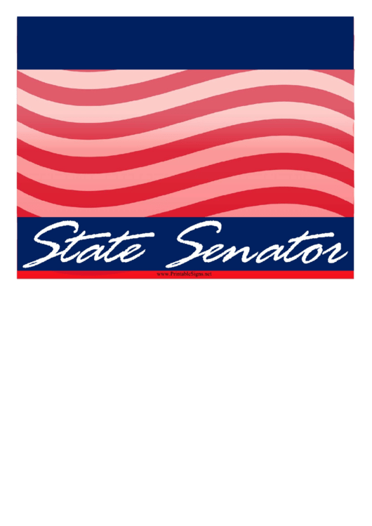 State Senator Sign Template Printable pdf