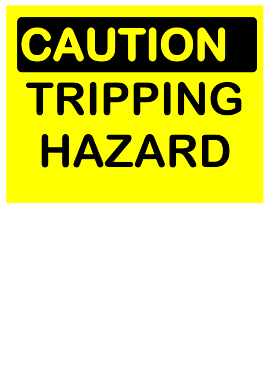 Tripping Hazard Printable pdf